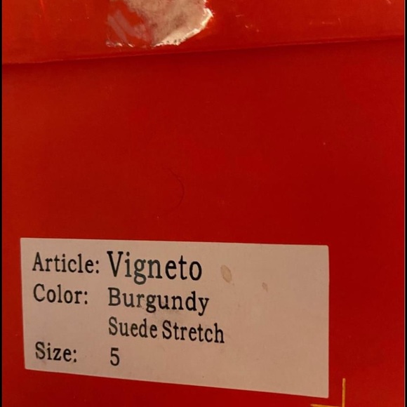 Real suede burgundy over the knee boots with lace detailing and  small heel - Picture 6 of 6